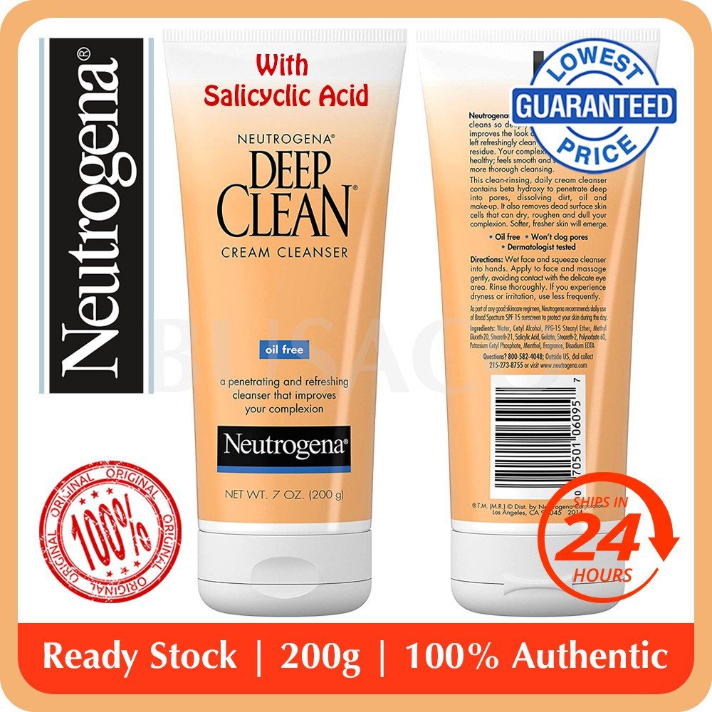 Neutrogena Deep Clean Facial Cream Cleanser - 200ml (USA)