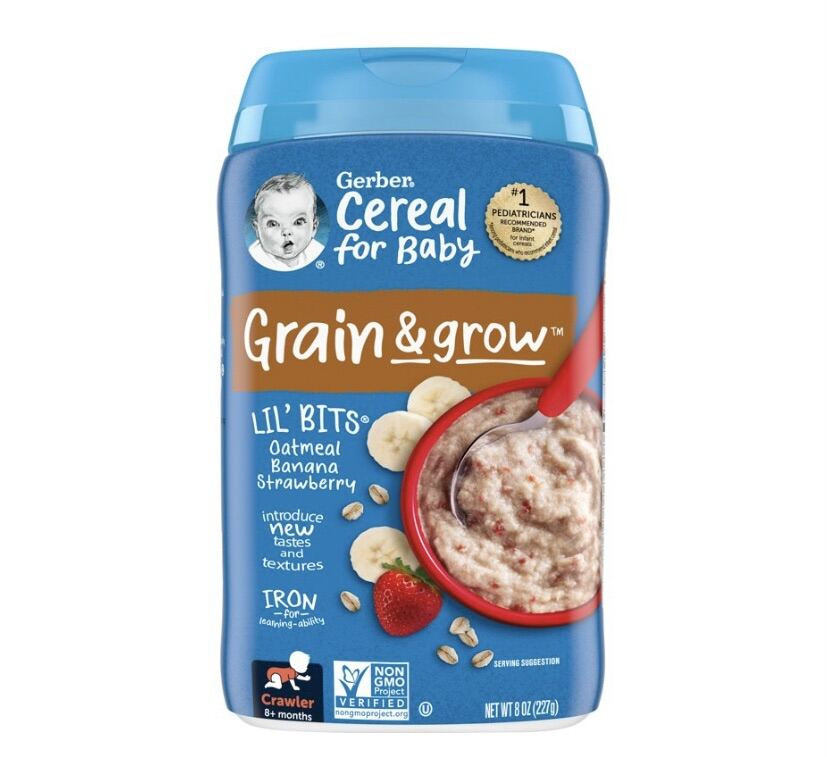 Gerber Oatmeal Lil' Bits Baby Cereal Banana Strawberry - 227g (USA)
