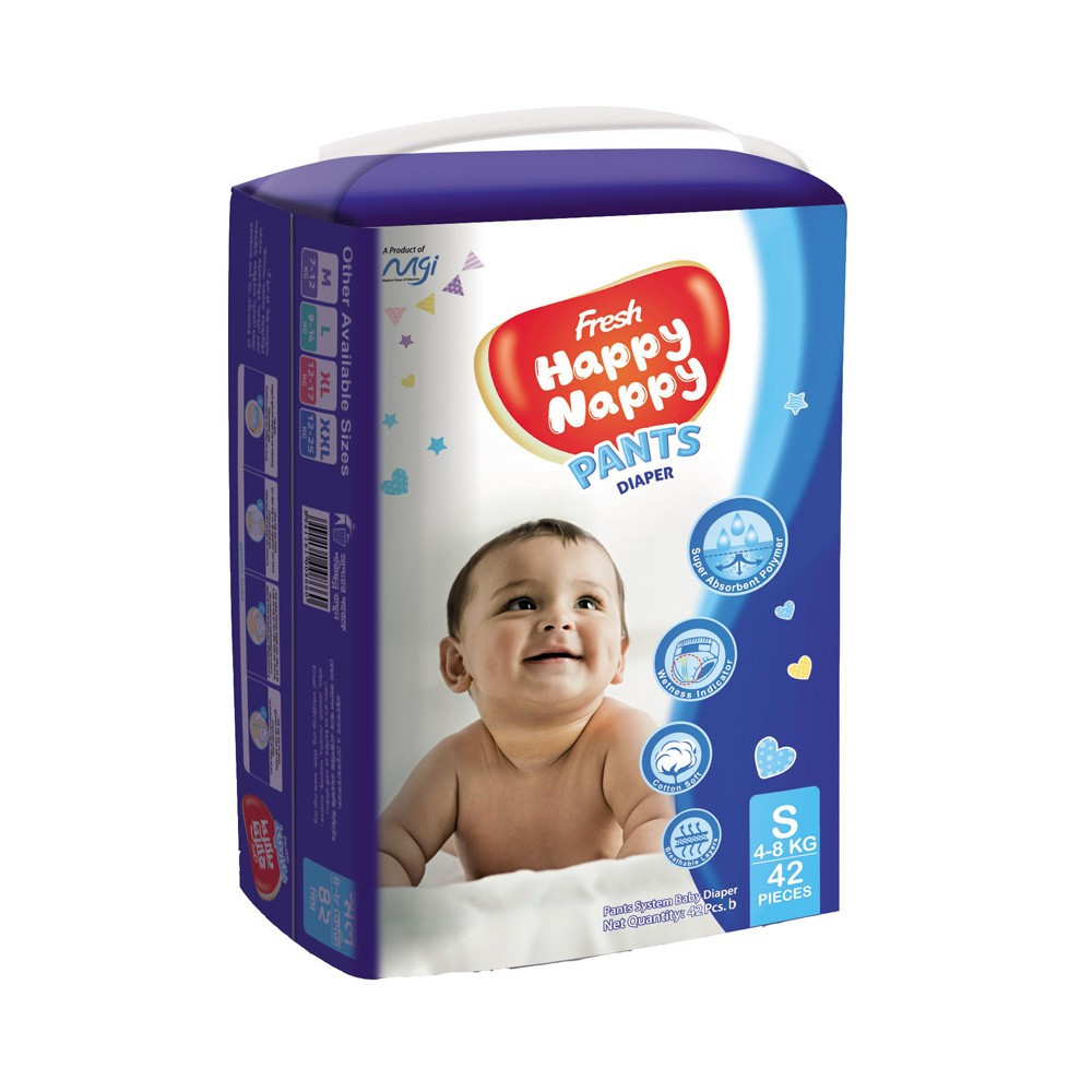 Fresh Happy Nappy Pants Baby Diaper (4-8Kg) - S 42pcs