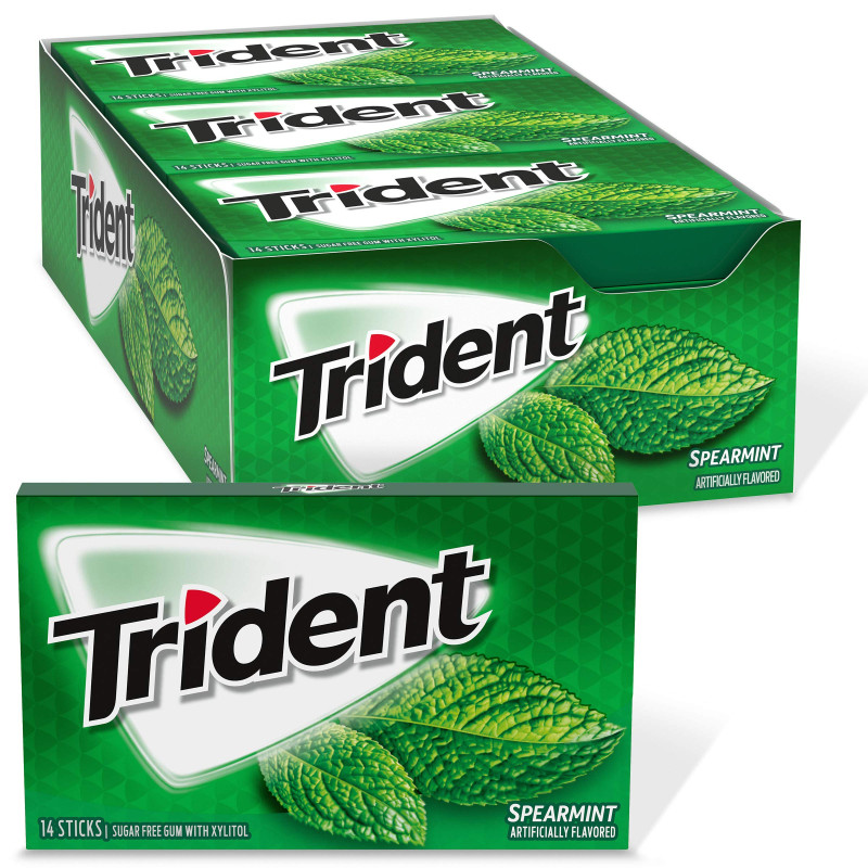 Trident Gum Spearmint Sugar Free - 14 Sticks (USA)
