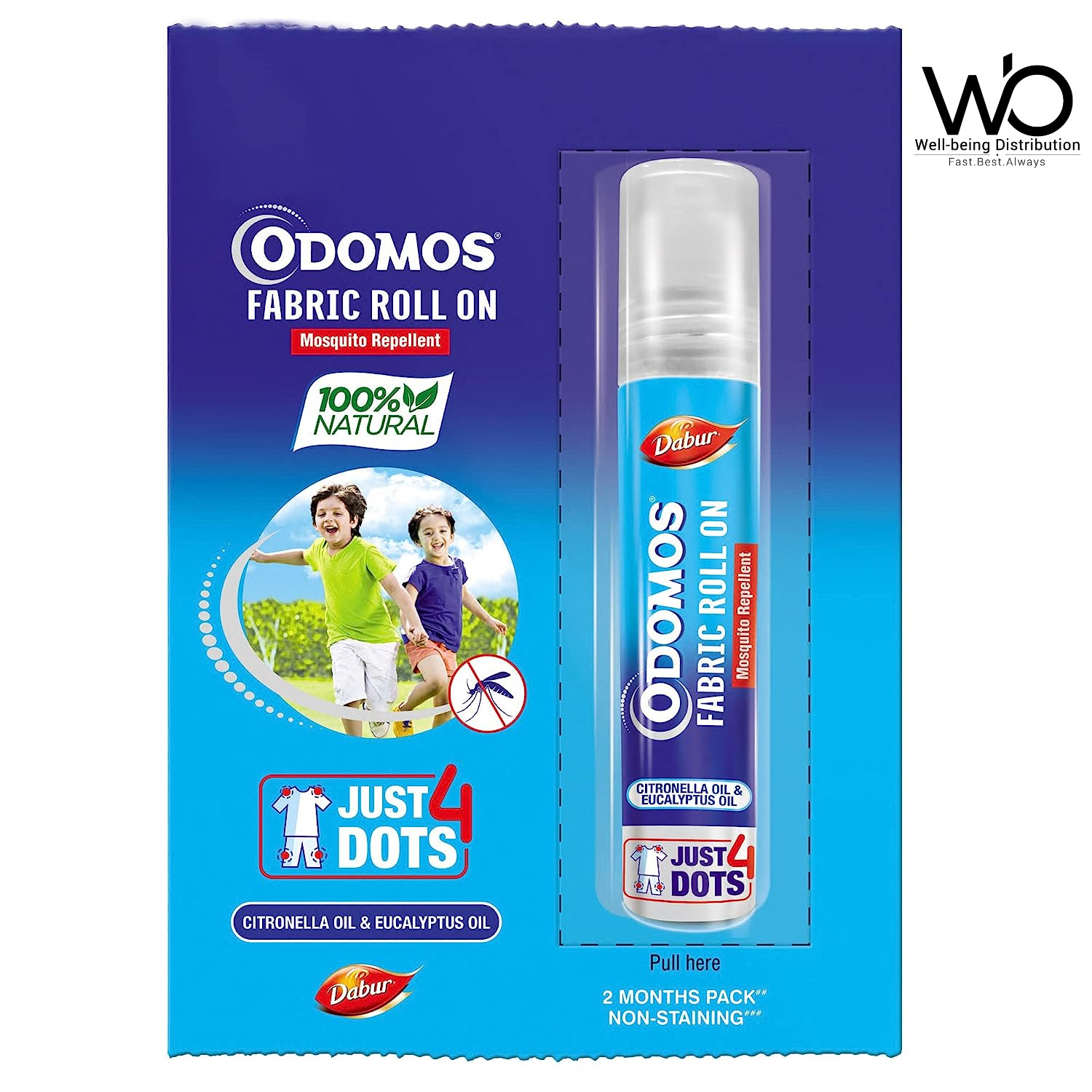 ODOMOS Mosquito Repellent Fabric Roll On – 8ml (INDIA)