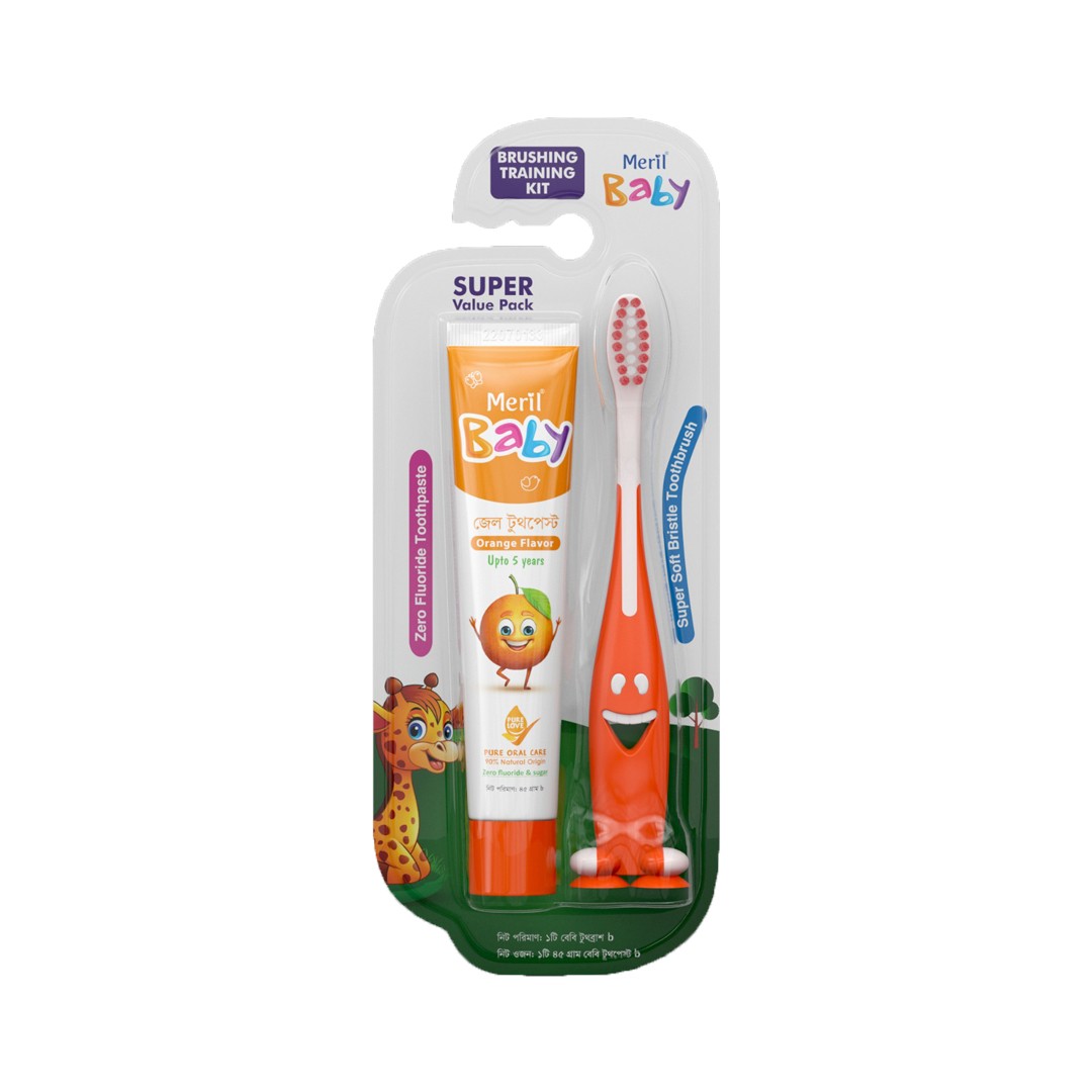 Meril Baby Brushing Training Kit-( Orange )