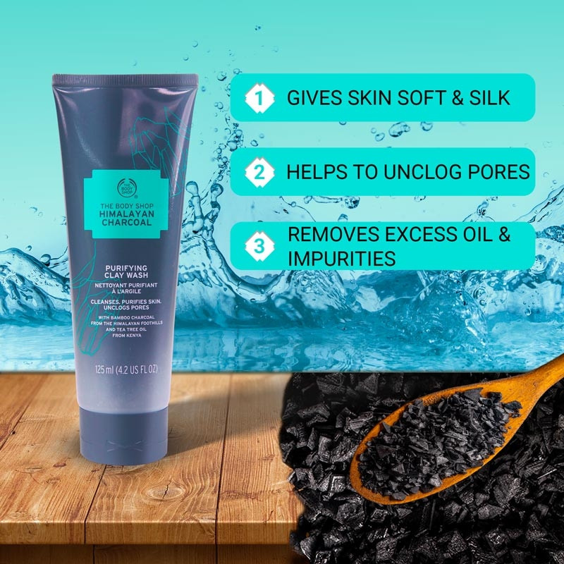 The Body Shop Himalayan Charcoal Purifying Clay Wash - 125ml (U.K)