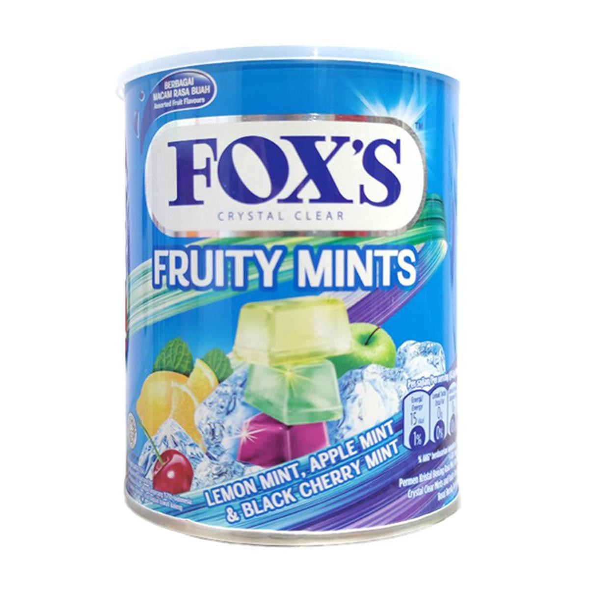 Foxs Crystal Clear Fruity Mints Candy Tin Chocolate - 180g (Indonesia)