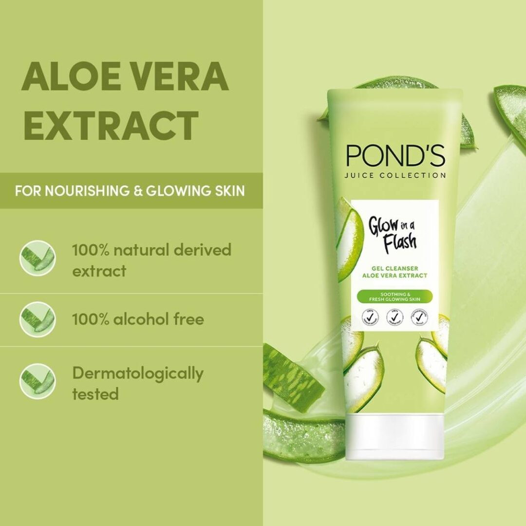 Ponds Juice Collection Glow In A Flash Facial Cleanser with Aloe Vera - 90g