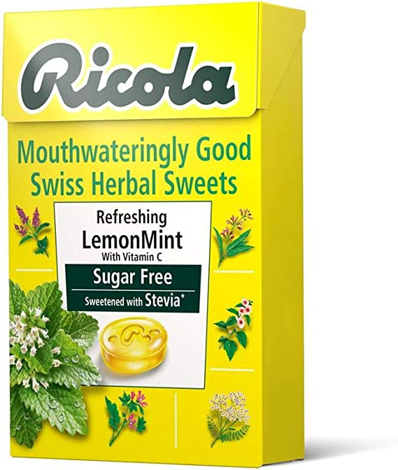 Ricola Refreshing Lemon Mint Sugar Free Sweetened with Stevia- 45g (Imported from UK)
