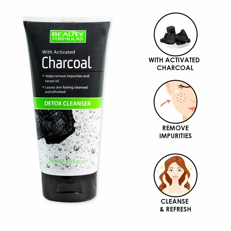 Beauty Formulas Activated Charcoal Detox Cleanser - 150ml
