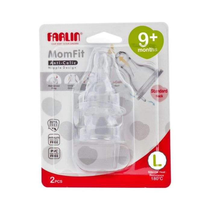 Farlin Crystal Clear Silicone Nipple 6+ Months 2pcs AC-21011(L) - Taiwan