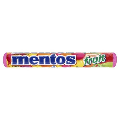 Mentos Fruit Chewy Dragees Single Roll - 38g (Imported from UK)
