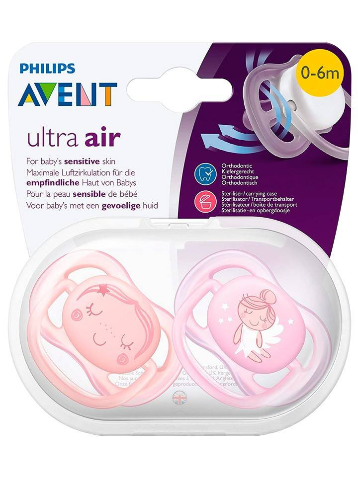 Philips Avent Ultra Air Soothers Twin Pack (0-6m) - (SCF343/20)